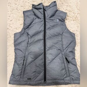 The North Face Gray Quilted 550 Down Vest